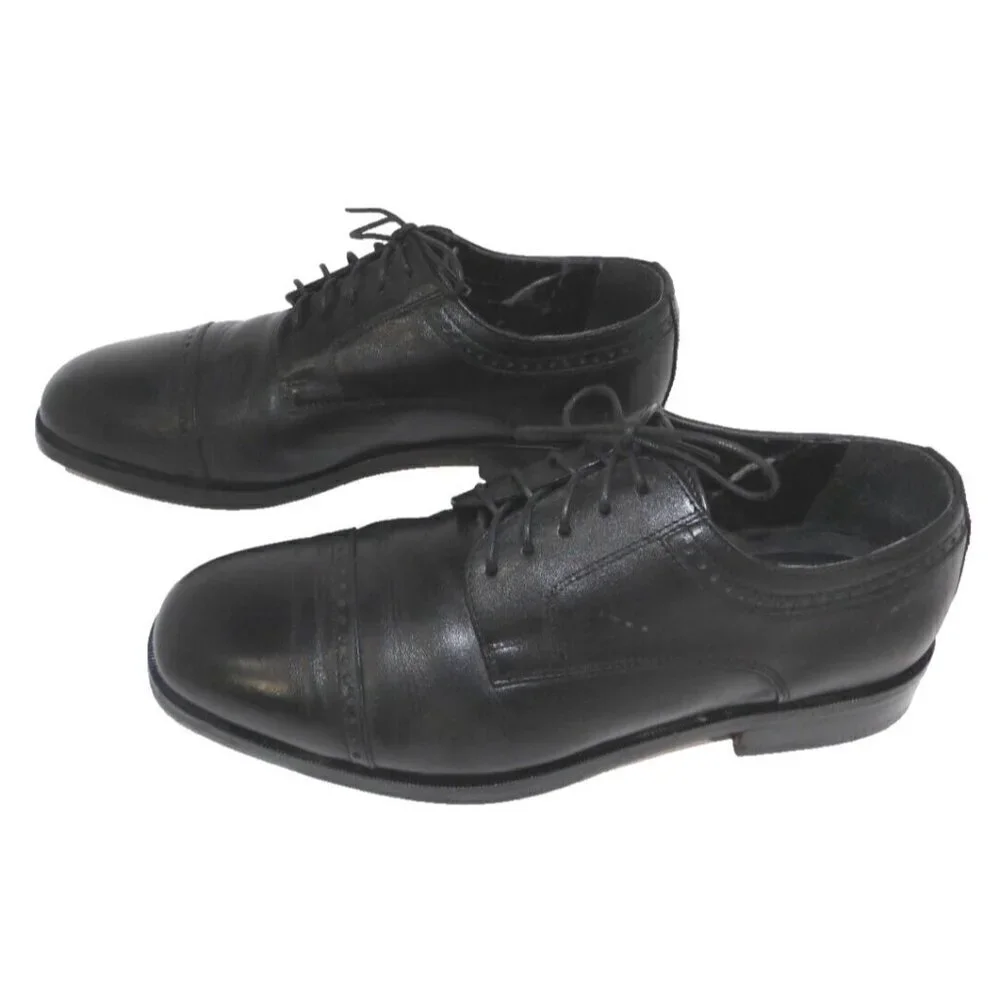 NUNN BUSH black leather lace up oxford shoes men's size 9.5 M, LINING DAMAGED